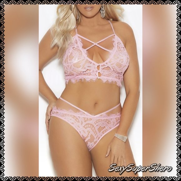 Sexy SuperShero Other - 💣BLACK FRIDAY SALE!⚡🆕🍭PLUS Cotton Candy Pink Lovers Lace Lingerie se